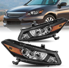 Headlight Assembly Pair for 2008-2012 Honda Accord 2-Door Coupe [ Factory Haloge