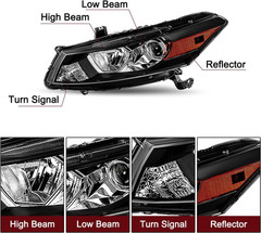 Headlight Assembly Pair for 2008-2012 Honda Accord 2-Door Coupe [ Factory Haloge