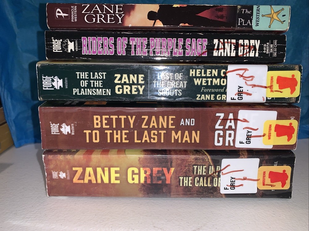 Lot Of 5 (8 Stories) Zane Grey Western Book (3 Books Are Size 7.5 x4.25Inch)