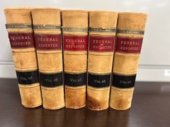 Lot of 5 Federal Reporter Antique Law Books 1890s Vols 45 46 47 48 49 Leather