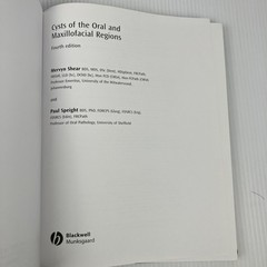 Cysts of the Oral and Maxillofacial Regions by Shear and Speight HC