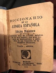 1939 Miniature Dictionary Spanish 784 pages 15000 word plus Mexicanismos