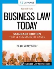 Business Law Today – Standard Edition: Text & Summarized Cases by Miller: Used