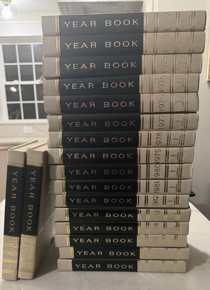 Vintage World Book Year Book Lot 1968-1969 & 1972-1987 Hardcover Set