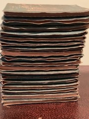 RARE Lot 18 Antique Green Little Leather Library Book 1920 Kipling Wilde Thoreau