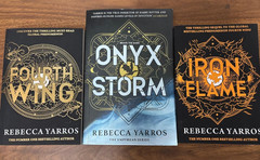 Onyx Storm + Iron Flame + Fourth wing by Rebecca Yarros Paperback and English