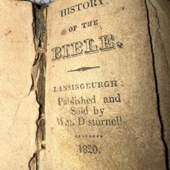 1820 1st Edition Lansingburgh, NY Miniature Leather “Thumb Bible” Illustrations