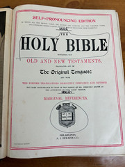 Antique 1891 Holy Bible – Self-Pronouncing Large Family Hardcover – A.J. Holman
