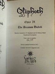 Qliphoth Opus IX The Arcanum Diaboli