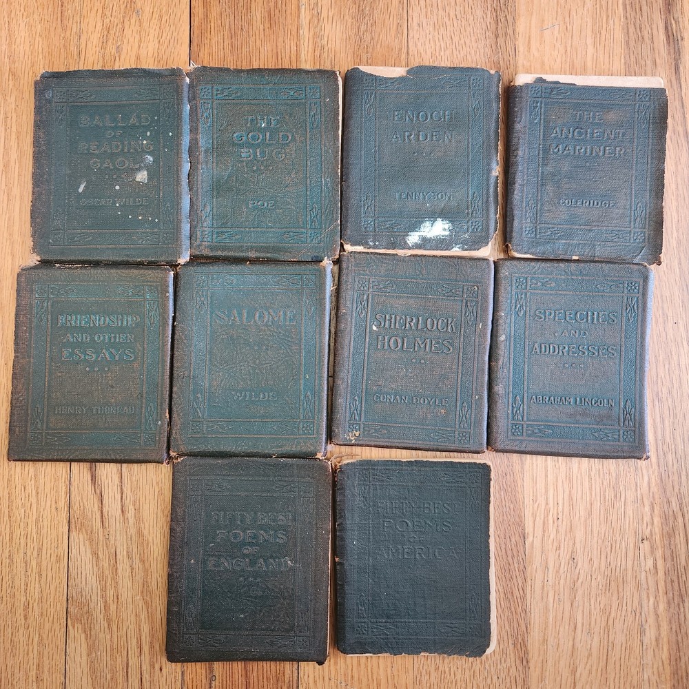 Little Leather Library Books 1920s Green Redcroft Edition 10 BOOKS | Poe, Wilde