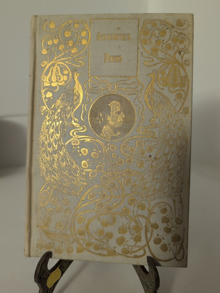 Beautiful 1910s Henneberry Press Printing Of Goldsmiths Poems With Gold Peacock