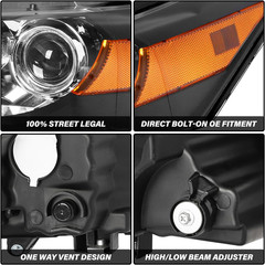 BRYGHT Headlight Assembly Replacement for 2008-2012 Honda Accord Coupe 2-Door OE