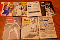 Lot 7 VINTAGE 1950s PINUPS CELEBRITY Magazine Lot Pocket SIZE
