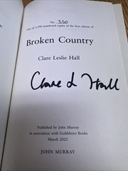 Broken Country (Reese’s Book Club) by Clare Leslie Hall (2025, Hardcover) Signed