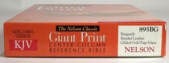 KJV GIANT PRINT Center-Column Reference Bible-NELSON-Burgundy Bonded Leather-Box