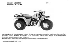 1984 Honda ATC200E Owner’s Manual 71 Pages