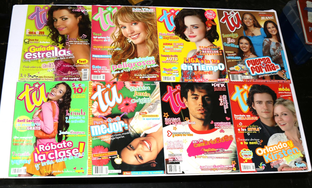 Y2K Tu Spanish Teen Magazines Lot 8 Shakira J-Lo Eminem Thalia 2000s