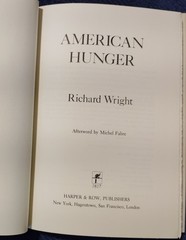 AMERICAN HUNGER by Richard Wright (1977) NEW 1ST/1ST FINE UNREAD HARDCOVER