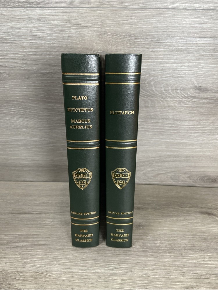 Plato and Plutarch The Harvard Classics 1969 Edition HC Hunter Green Gold Trim