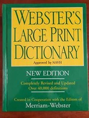 Webster’s Large Print Dictionary – New Edition – Hardcover – GOOD