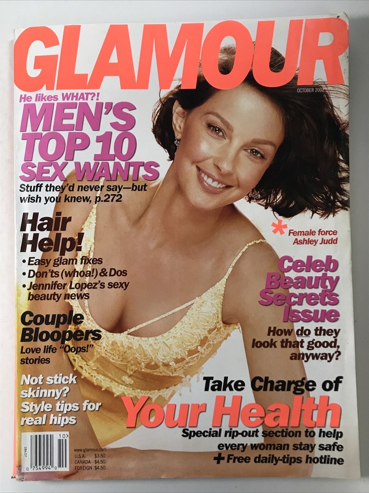 GLAMOUR magazine October 2002-Fashion makeup hair Couple Bloopers, Ashley Judd