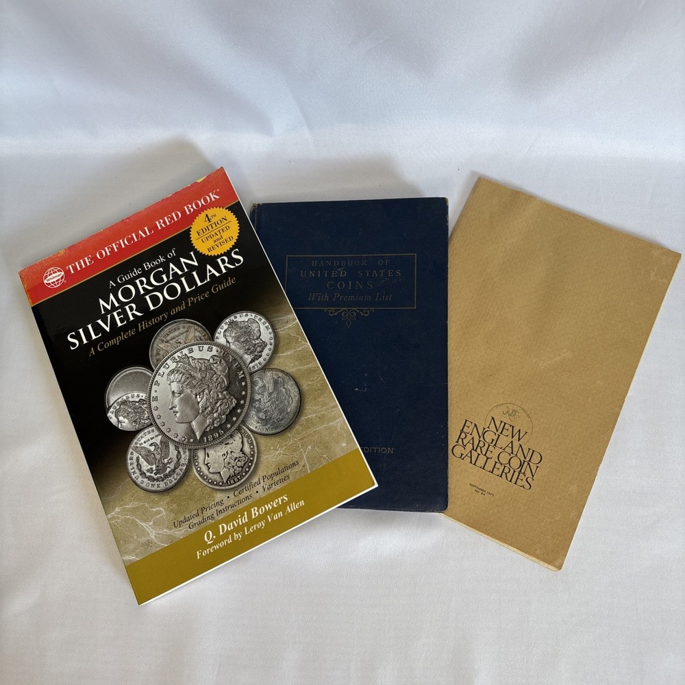 Set of Three Numismatics Books – Rare Coins – US Coins – Morgan Silver Dollars