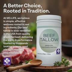 28oz Keto Friendly Beef Tallow – Grass Fed Cooking Oil for Health and Wellness