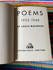 Louis MacNeice Poems 1925-1940 First Edition Random House Irish Poetry 1940