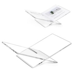 Acrylic Book Stands for Display, 15.8 x 9.5 x 4.3 in Open Bookstand, Coffee Tabl