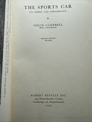 The Sports Car: Its Design and Performance Colin Campbell – 1959 HC/DJ VGC RARE