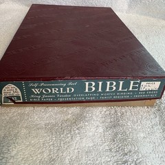Holy Bible KJV Red Edges Self Pronouncing World Publishing 1950s Vtg BOX Great
