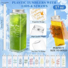 48 Pcs Easter Christian Gifts for Women Men 17 Oz Religious Scripture Plastic Cu