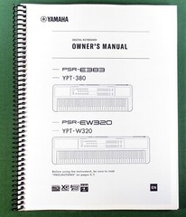 Yamaha PSR-E383 Owner’s Manual: 36 Pages & Protective Covers!
