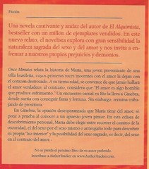 Once Minutos – Paulo Coelho – Espanol – 2002 – Paperback