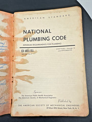 VTG 1955 National Plumbing Code Book ASA A40.8-1955 SC 174 Pages Illustrated