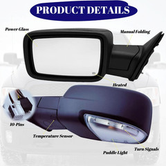 Driver Side Mirror Compatible with 2013-2018 Dodge Ram 1500 2500 3500 with Power