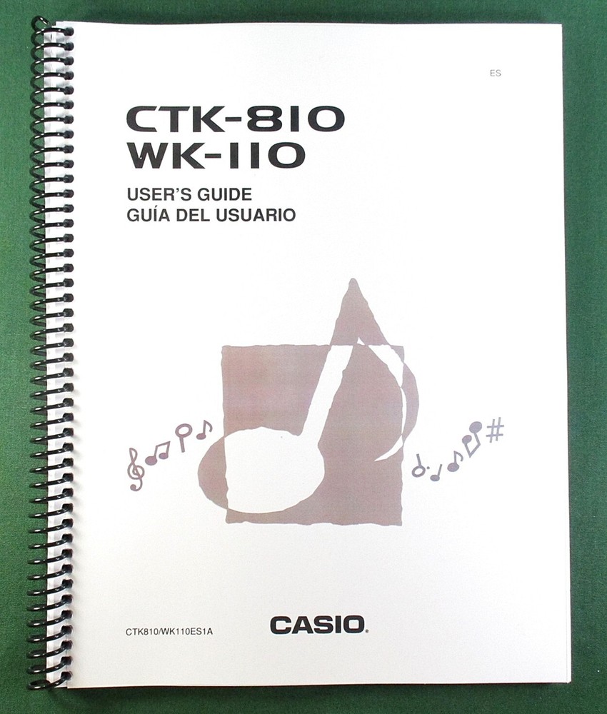 Casio WK-110 Instruction Manual: 71 Pages Coil Bound & Protective Covers!