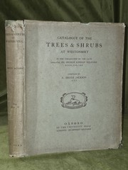 Catalogue of the Trees and Shrubs At Westonbirt 1927 Oxford University Press