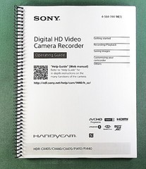 Sony HDR-CX405 / CX440 / CX470 Instruction Manual: 36 Pages & Clear Covers!