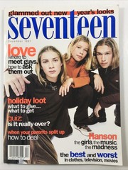 SEVENTEEN magazine December 1997-Fashion makeup hair Cover: Hanson NO LABEL