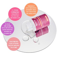 MIILYE Clear Wig Glue Pack, 3.4OZ/100ml Waterproof Adhesive for Toupee