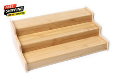 Bamboo Organizers Expandable Spice Rack, 3-Tier, 12.91-22.4X7.67X4.4 In