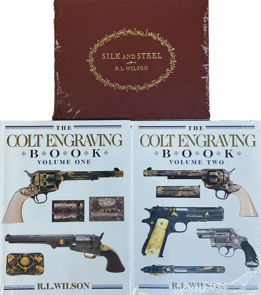 The Colt Engraving Book Vol 1&2 + Silk & Steel Signed Set by R.L. Wilson Ltd Ed