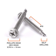 #8 Size, 1″ Length (25Mm) – Self Tapping/Drilling Screw – 410 Stainless Steel Sc