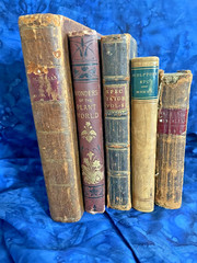 Tiny Antique Books; Miscellany, Plant World, Spectator, Columbian Orator #B46