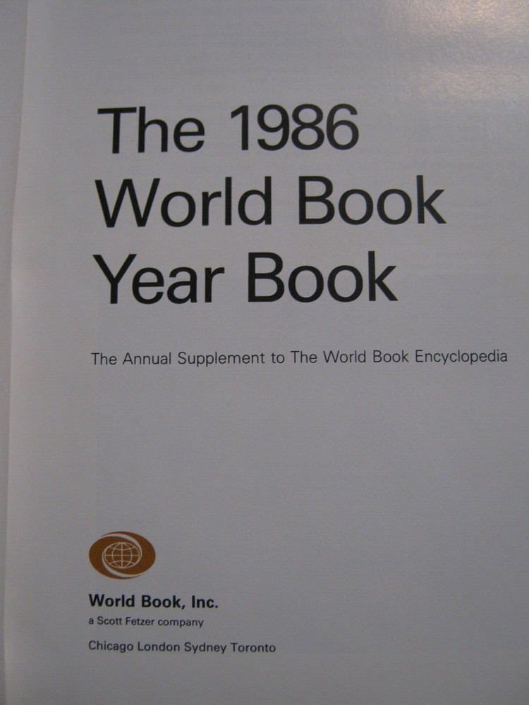 The World Book Yearbook 1986, 608 pages