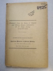 Mammals States of Sinaloa and Jalisco Mexico J. A. Allen American Museum 1906 VG
