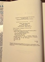 Earl K. Long, The Saga of Uncle Earl and Louisiana Politics, Signed Edition