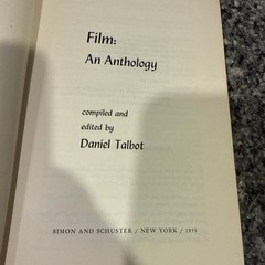 Vintage Film An Anthology By Daniel Talbot 1959 First Printing HC Simon Book