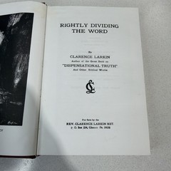 Rightly Dividing The Word – Hardcover Vintage – Clarence Larkin Biblical